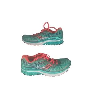 Saucony Guide 9 Running Shoes Size 7 Teal Pink EVERUN Athletic Sneakers S10295-4